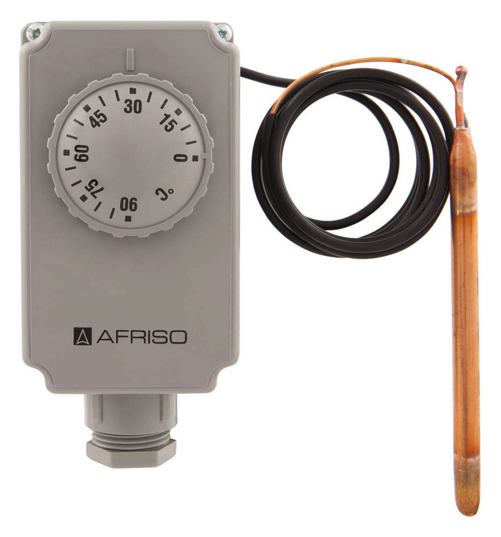 Afriso Gehäuse-Thermostat GTK/7RD, 0/90 °C, 2000 mm, mit Kapillar, außenliegend
