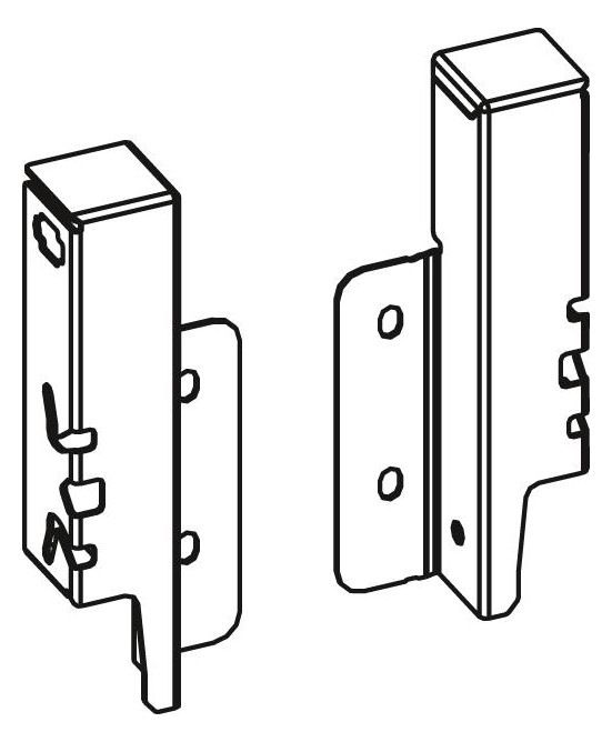 Bild Set Rückwandverbinder ArciTech 126 mm, silber, links und rechts - Hettich-1