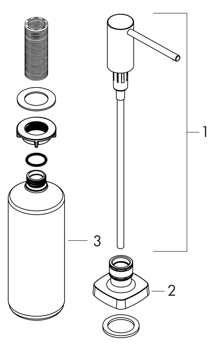 hansgrohe Spülmittelspender A71 Einbauversion, chrom