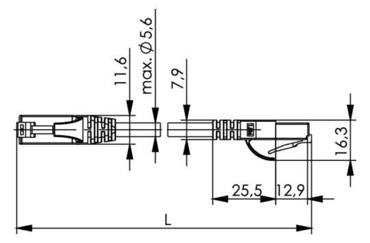 Patchkabel Cat6 20m rt U/UTP RJ45 AWG24