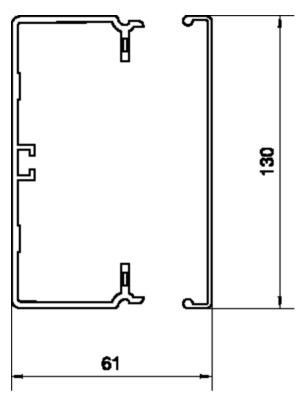 Leitungsführungskanal Kst 61x130x2000mm ver-ws LF-K unbeh 6450qmm RAL9016