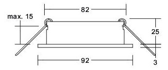 LED-Einbaustrahler 14W Konv ws mt IP20 RF:mt 1LED Alu Ø/EB82mm