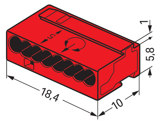 Steckklemme 8f 100V 6A Serie 243 rt f.Massivleiter