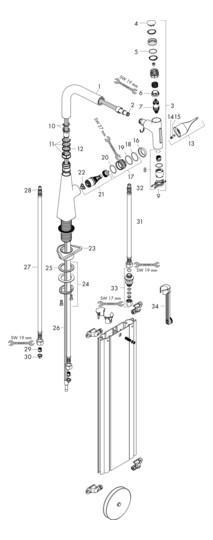 hansgrohe Spültisch-Einhebelmischer 240 Metris Select M71 mit Ausziehbrause, 2jet, sBox, Edelstahl-Optik