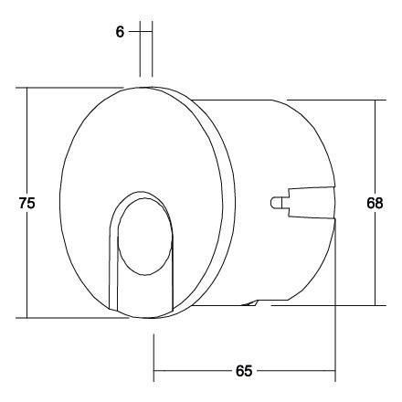 LED-Orientierungsleuchte 2W 3000K 70lm sw Konv 1LED elektr.Trafo IP20 Scheibe