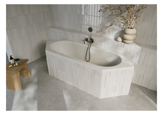 6-Eck-Badewanne BetteStarlet 2040 188x70x42cm, Glasur, starwhite