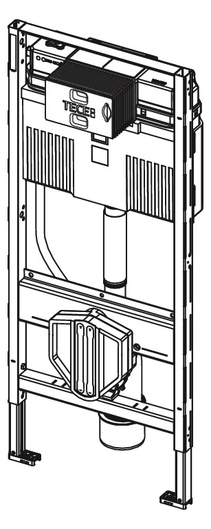 TECE WC-Modul TECEprofil 1120 mm, mit Spülkasten, Betätigung von vorne