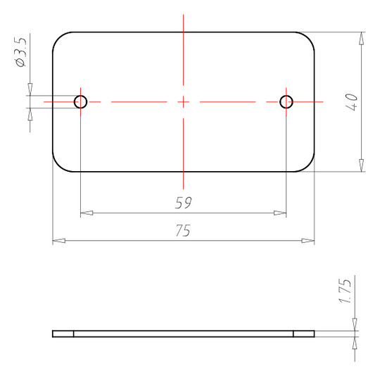 Schraubdeckel Kst 75x40mm Schraubdeckel rechteck