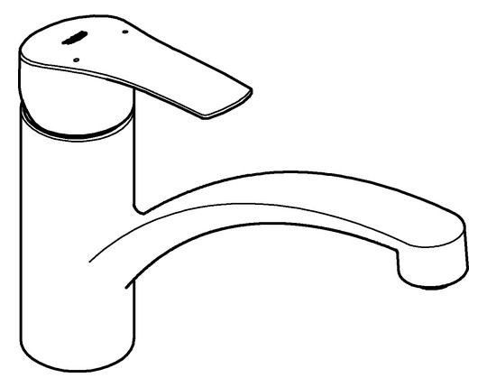 GROHE Spültisch-Einhebelmischer Eurosmart 1/2", flacher Auslauf, Durchfluss 11 l/min, chrom