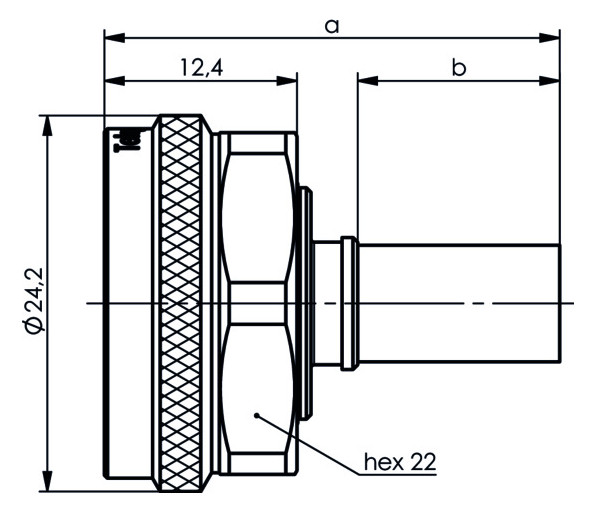 4.3-10-Stecker Rundkabel Crimp/Crimp 50Ohm