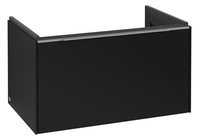 V&B Waschtisch-Unterschrank Subway 3.0 77,2x42,9x47,8cm, mit LED/Griff Aluminium glänzend, volcano black