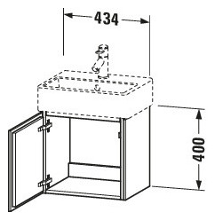 Duravit Waschtisch-Unterschrank L-Cube 43,4x34,1x40cm, wandhängend, Tür links, dolomiti grey Hochglanz
