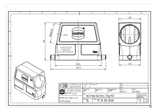 HART Tüllengehäuse M40       19300160548 