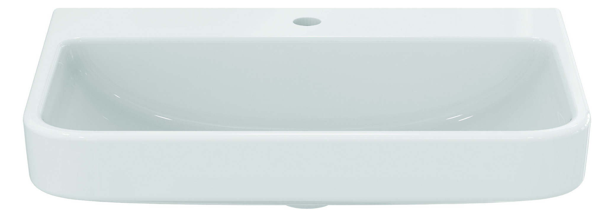 Ideal-Standard Waschtisch i.life B 65x48x18cm, mit Hahnloch, weiß antibakteriell Smart Guard