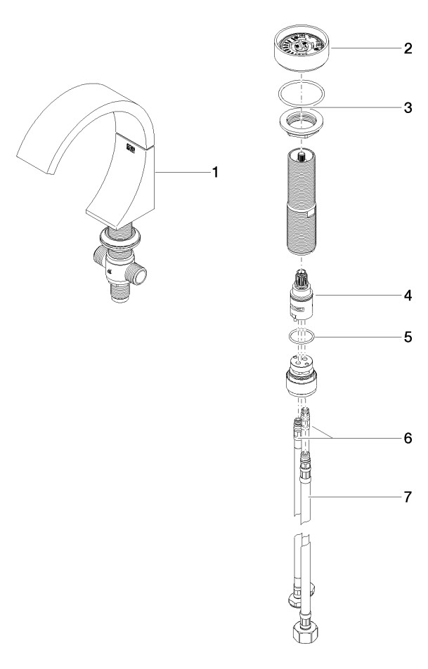 Dornbracht Standauslauf CYO für Waschtisch, Ausladung 133mm, ohne Ablaufgarnitur, Messing gebürstet