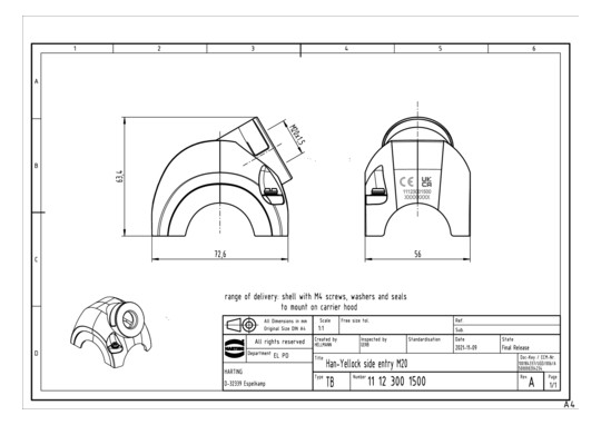 HART Yellock 30 Haube gs M20 11123001500 