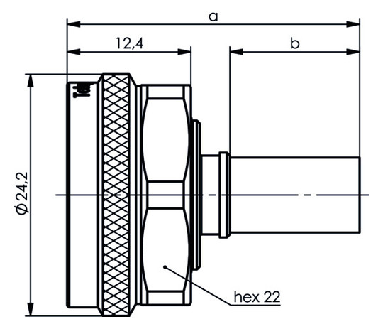 4.3-10-Stecker Rundkabel Crimp/Crimp 50Ohm
