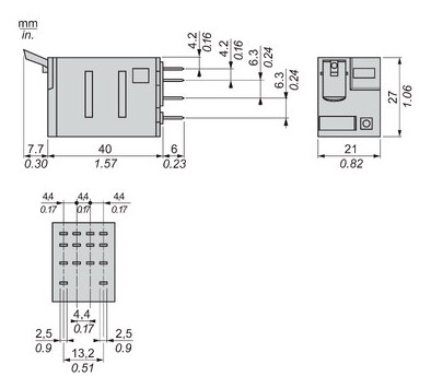 Schaltrelais 4W IP20 21x27x47mm Schraub
