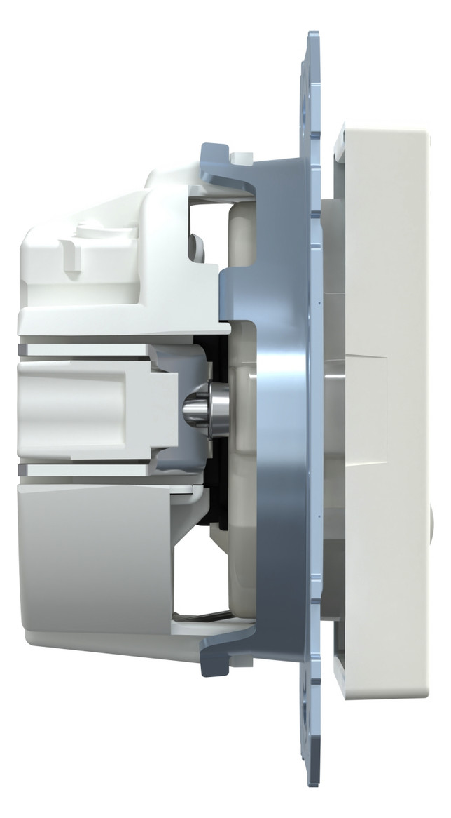 Steckdose 1f polws glz System M UP m.BS IP20 Mit erhöhtem Berührungsschutz