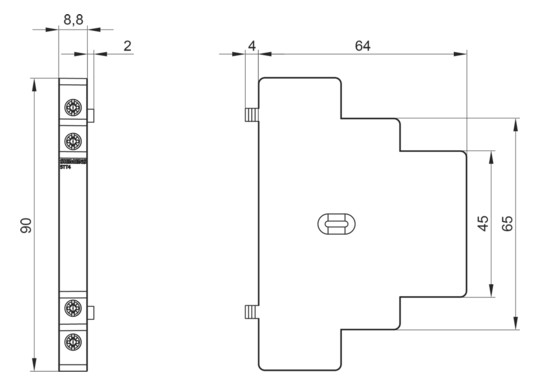 Hilfsschalter REG 16A 10V 0,5TE DIN-Schiene(REG)