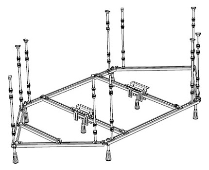 Hoesch Spezial-Untergestell Sechseck, 210 x 100 cm, für Badewanne