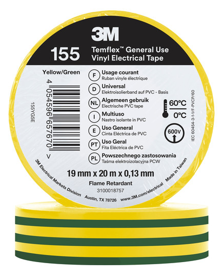 3M Temflex  Vinyl-Isolierband    155YG5E 