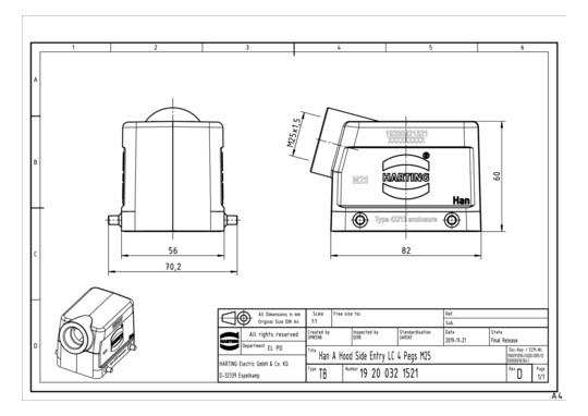 HART Tüllengehäuse M25       19200321521 
