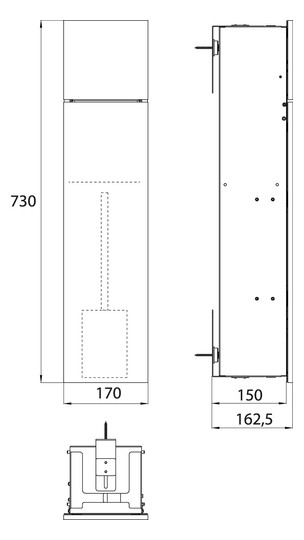 EMCO Unterputz-WC-Modul Asis pure 170x730mm, Türanschlag links, mit Fächern, weiss matt