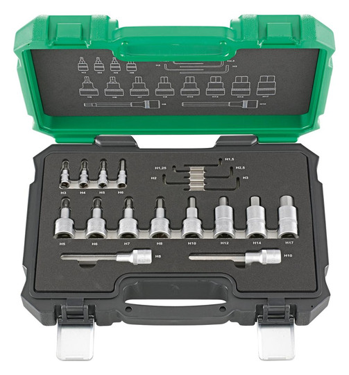 fortis-Steckschlüssel-Garnitur 1/4+1/2 - 19-teilig