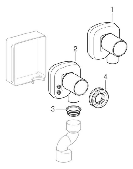 Geberit UP-Urinal-Ablauf 50 mm, für Urinal Abgang hinten, PE, schwarz
