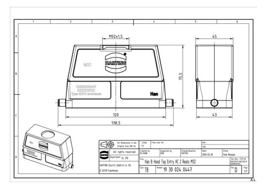 HART Tüllengehäuse M32       19300240447 