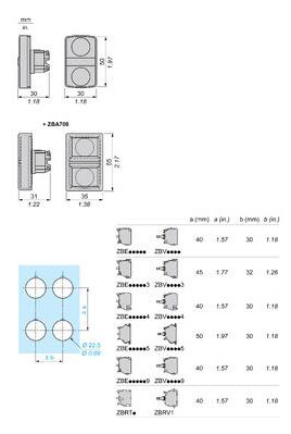Drucktaster Front 2f rt/gn Ø22,5mm rnd IP66 Tastend