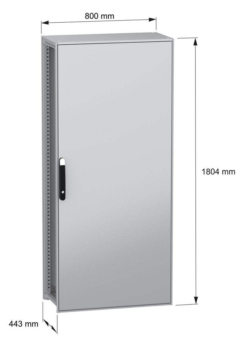 Standschrank ST IP55 B800xH1800xT400mm pulverbesch RAL7035 Koppelbar