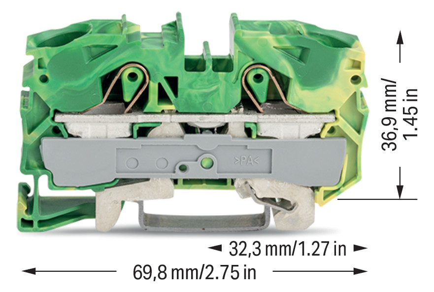 Schutzleiter-Reihenklemme Serie 2016 0,5-25qmm gn/ge 1Etage APL_erf.