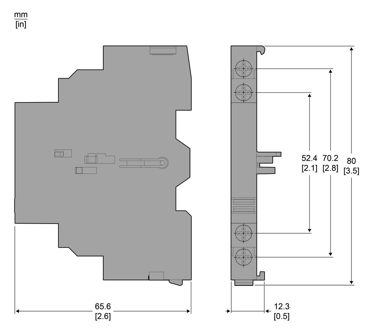 Hilfsschalterblock 1W Seitenanb Schraub