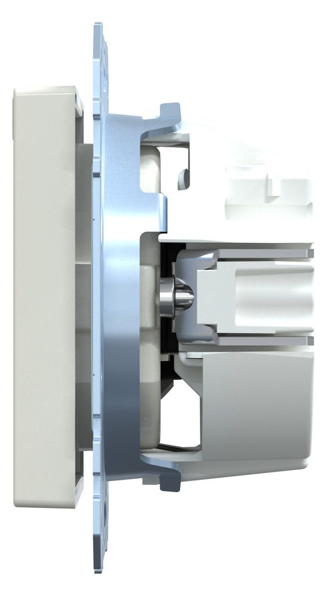 Steckdose 1f polws glz System M UP m.BS IP20 Mit erhöhtem Berührungsschutz