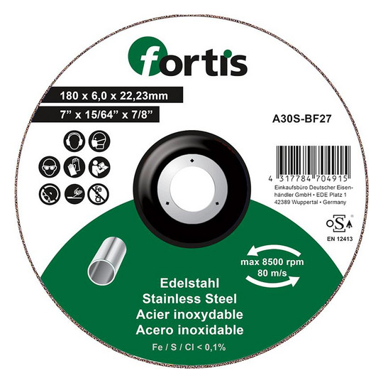 fortis-Schruppscheibe Edelstahl - 180x6,0mm