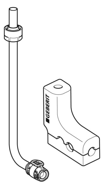 Geberit Metallrohr-Anschlussbogen FlowFit Ø 20/15 mm x G 3/4, 300 mm, 90Grad