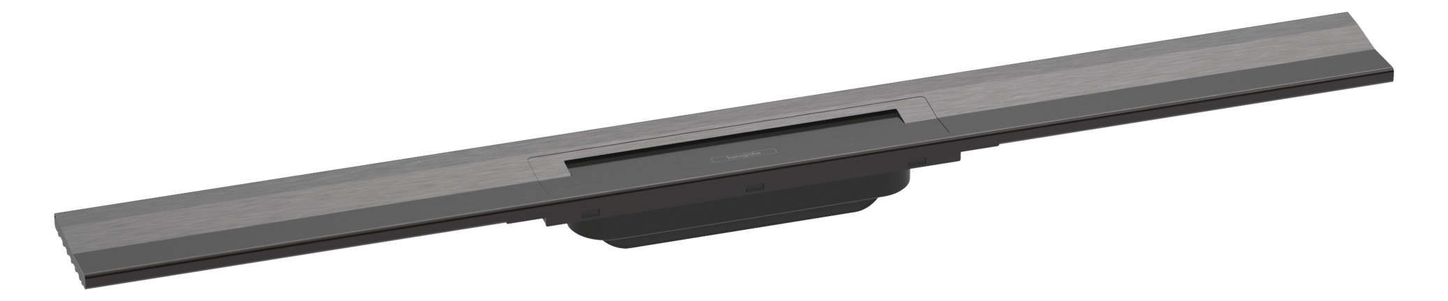 hansgrohe RainDrain Flex Duschrinne 800 mm, brushed black chrome, Fertigset, kürzbar, zur Wandmontage