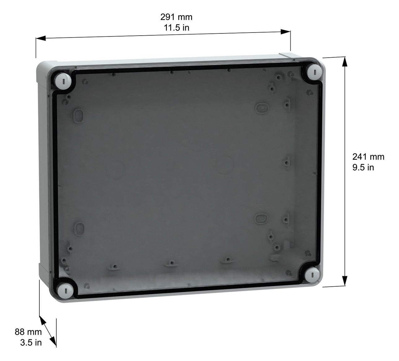 Leergehäuse Kst IP66 B241xH291xT88mm ET80mm geschl