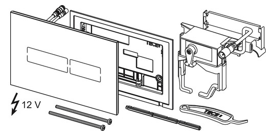 Betätigungsplatte TECElux Mini Glas weiß, elektronische Touch-Betätigung