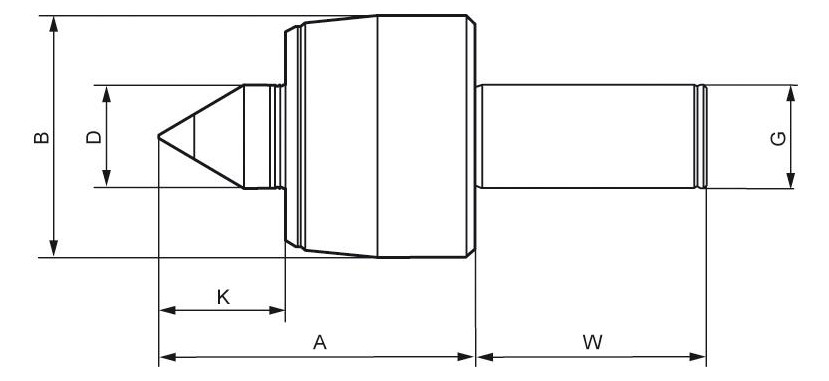 Bild Körnerspitze mitlaufend K102HZA Zylinder schaft 20mm RÖHM-1