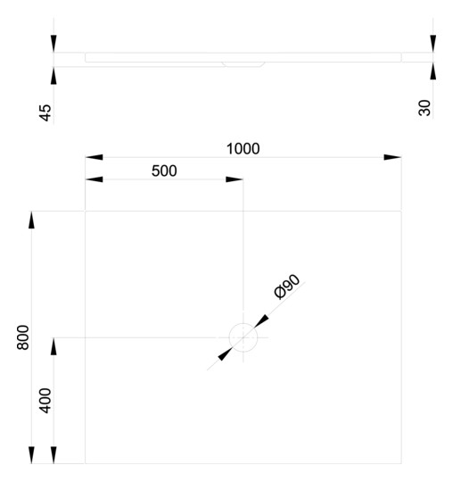 Duschfläche BetteFloor 5491 100x80cm, Antirutsch/Pro, Mini-Wannenträger, pergamon