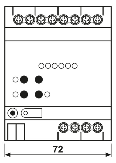 Schaltaktor KNX REG 4TE 6f 16A 3000W 110-230V Vor Ort-/Handbedienung