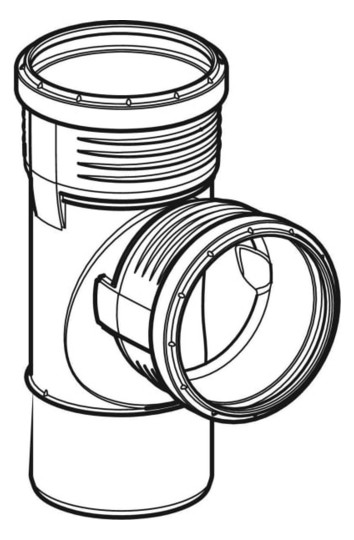 Geberit Bogenabzweig Silent PP DN 90/90, 87,5Grad, mit Innenradius