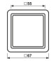 Zwischenrahmen aws CD 55x55mm RAL9010 quadratisch 55mm/quadratisch 55mm