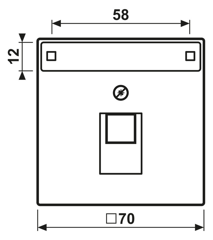 Zentralplatte UAE/IAE 1f LS edst Schraubbef m.Beschr.Feld