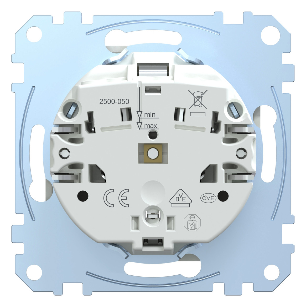 Steckdose 1f polws glz System M UP m.BS IP20 Mit erhöhtem Berührungsschutz