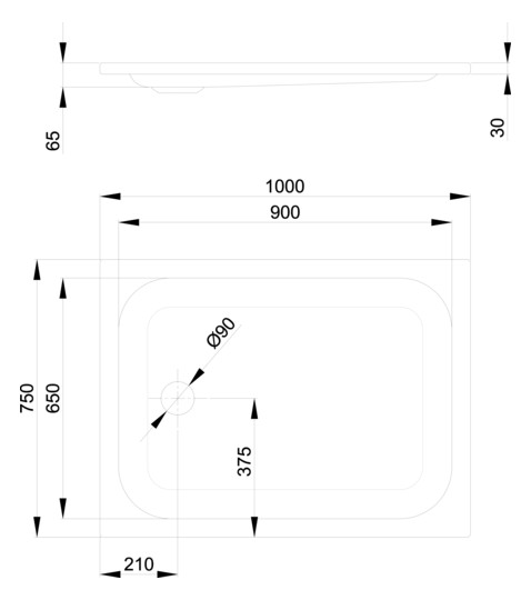 Duschwanne BetteSupra 5550 100x75x6,5cm, jasmin