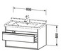 Duravit Waschtisch-Unterschrank Ketho 80 x 45,5 cm, Eiche schwarz, 2 Schubkästen, wandhängend